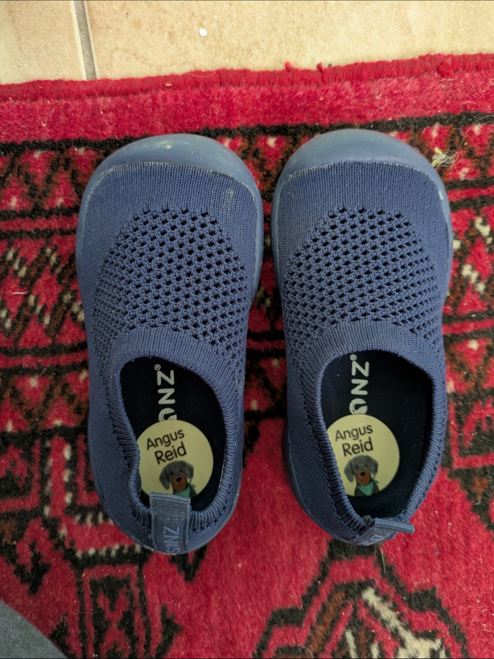 Kids Navy Slip-On Knit Sneakers -